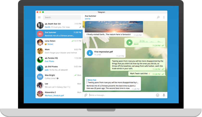 Telegram Desktop для Windows українською на робочому столі